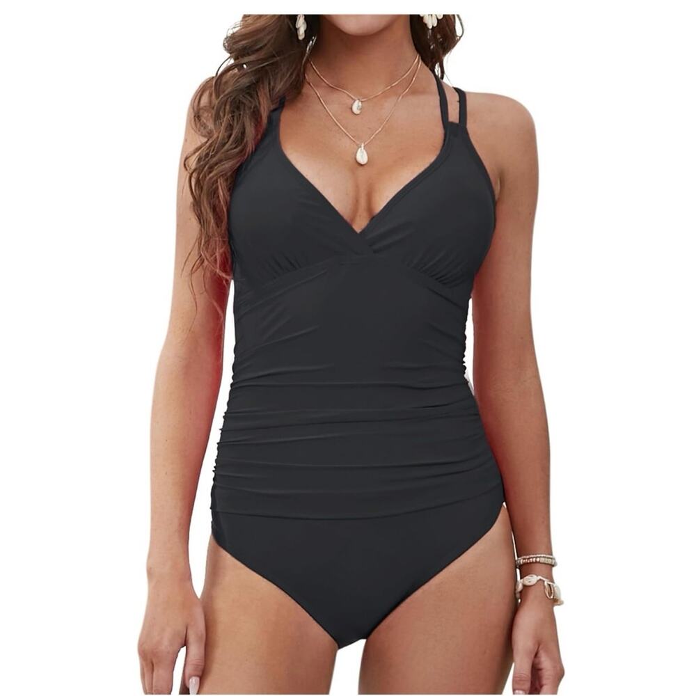 One Piece Swimsuit for Women Tummy Control Sexy Bathing Suit Ruched Swimwear